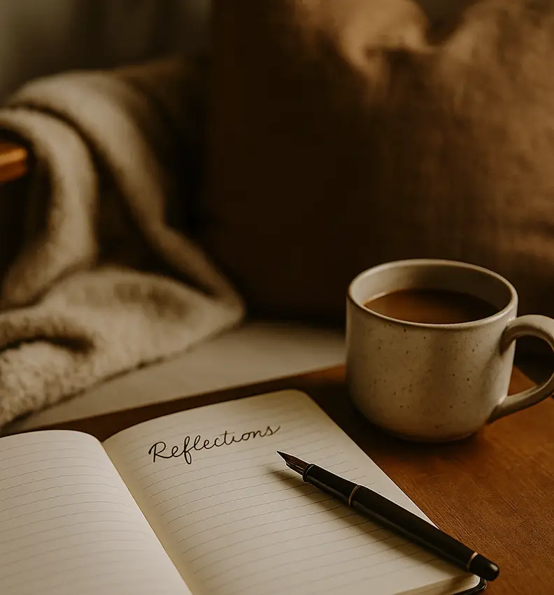Cozy journaling reflection moment